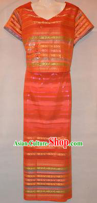 Traditional Asian Thai Dance Costume Complete Set, Chinese Dai Nationality Clothing for Women