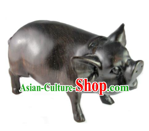 Traditional Asian Thai Furnishing Articles Thai Handmade Handicrafts Accumulate Wood Carving Pig