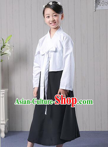 Korean Traditional Dress For Girls Stage Show Costumes for Children Full Dress
