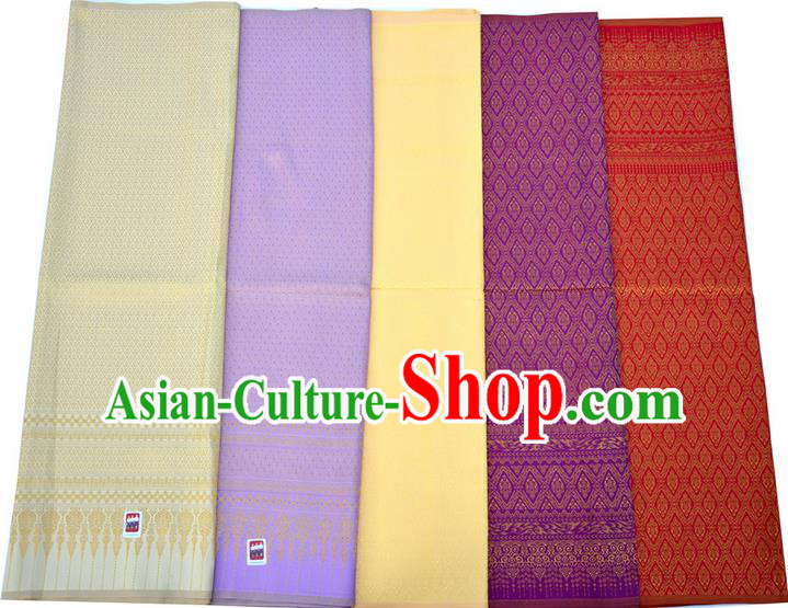 Traditional Asian High Quality Thai Royal Court Sarees and Dress Gilded Material, Thai Silk Palace Gilded Clothes and Fabrics for Women