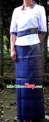 Traditional Asian Thai Dance Costume Complete Set, Chinese Dai Nationality Clothing for Women