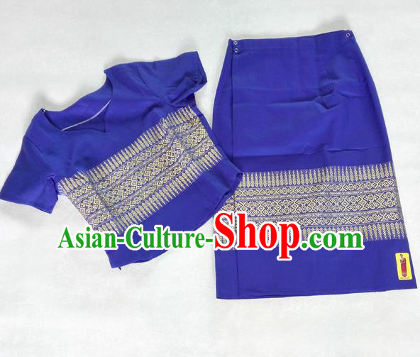 Traditional Asian Thai Costume Complete Set, Thai Top Grade Silk Fabrics Suit for Women