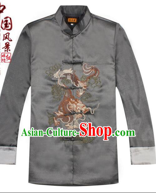 Men Coat Tang Suit Chinese Style Garment Traditional Dress Top Stage Costume