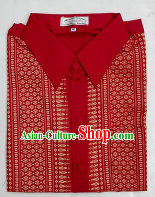 Traditional Asian Thai Palace Men Costume Skirt, Thai Royal Court Silk Dress Shirt for Men