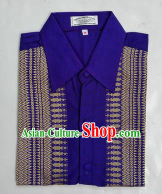 Traditional Asian Thai Palace Men Costume Skirt, Thai Royal Court Silk Dress Shirt for Men