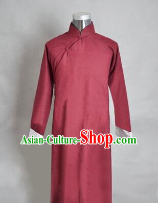 Chinese Traditional Dress Wu Si Period Men Stage Costume Lu Xun Chinese Long Garment