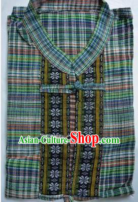 Traditional Asian Thai Palace Men Costume T-Skirt, Thai Linen Dress Shirt for Men