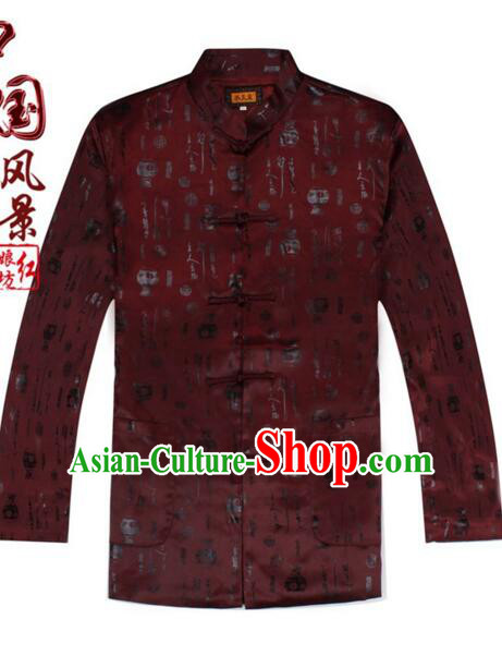 Tang Suit for Men Coat Long Sleeves Chinese Style Dress Traditional