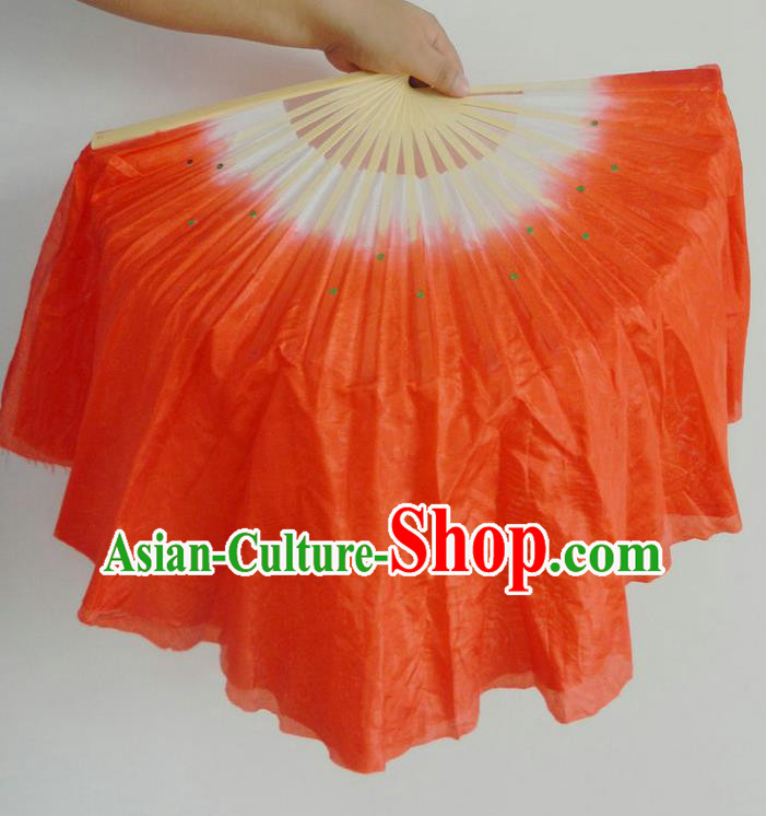 Traditional Chinese Yangge Fans, Silk Traditional Chinese Fans Oriental Fan Folk Dance Dance Ribbons Cultural Dances Hand Fan Minimum Purchase 10