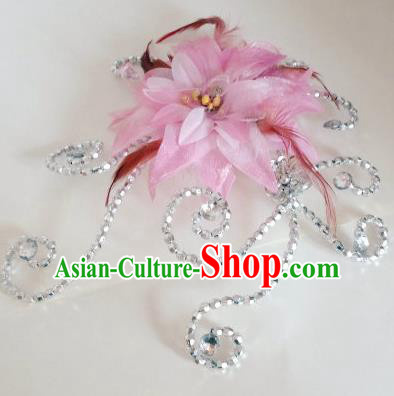 Traditional Chinese Yangge Hair Accessories, Fan Dancing Headwear, Folk Dance Yangko Peacock Dance Headdress, Stage Accessories