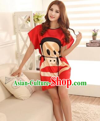 Night Gown Women Sexy Skirt Night Suit Nighty Bedgown Red