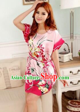 Night Gown Women Sexy Skirt Ancient China Style Chinese Traditional Chinese Night Suit Nighty Bedgown Orchid