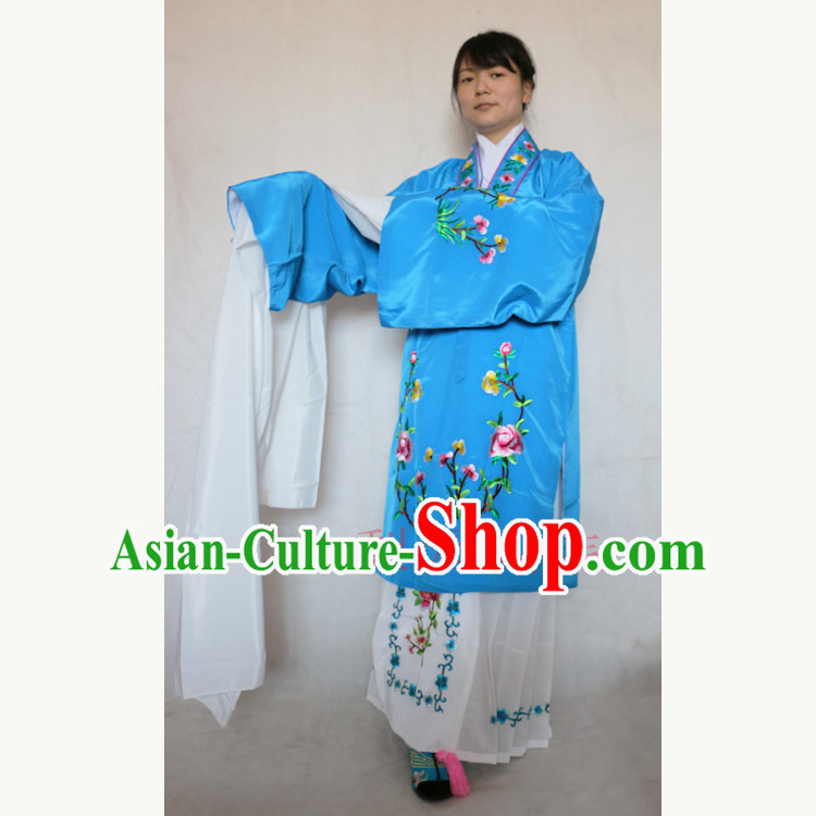 Ancient Peking Opera Costume Drama Female Yueju Opera Drama Miss Dance Costumes Huadan Long Sleeve Costumes and Skirt for Women