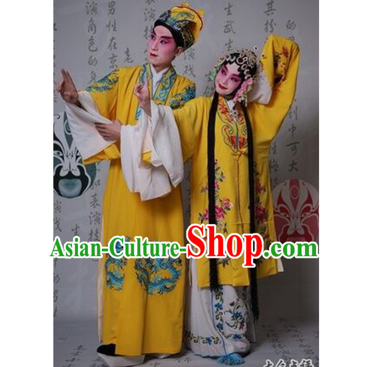 Acient Costumes Henan Opera Emperor Costume Queen Costume Undercover Golden Dress Dragon And Phoenix Clothing Set