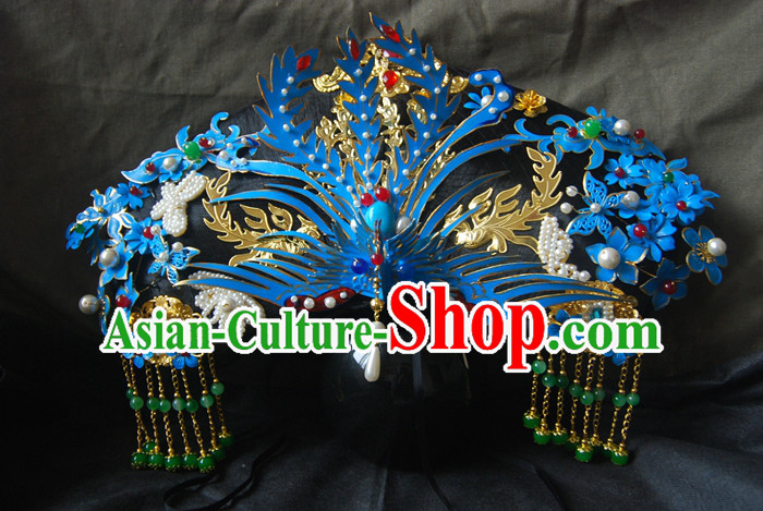Chinese Ancient Style Hair Jewelry, Qing Dynasty Imperial Empress Handmade Phoenix Wig and Hair Accessories, Zhenhuan Hairpins, Huafei Headwear, Headdress, Hair Fascinators for Women