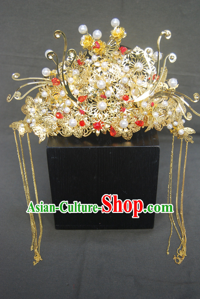 Chinese Ancient Style Hair Jewelry Accessories, Hairpins, Headwear, Headdress, Hanfu Hair Fascinators Xiuhe Bride Wedding Accessories for Women