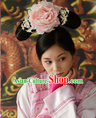 Chinese Qing Dynasty Qing Chuan Black Wigs and Headpieces