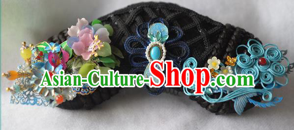 Chinese Qing Dynasty Zhen Huan An Lingrong Black Imperial Empress Wigs and Headpieces For Women