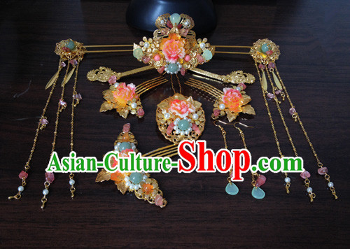 Chinese Ancient Style Hair Jewelry Accessories, Hairpins, Hanfu Xiuhe Suits Wedding Bride Headwear, Headdress, Imperial Empress Handmade Hair Fascinators for Women