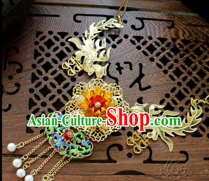 Chinese Imperial Queen Necklace, Empress Necklaces, Xiuhe Suit Hanfu Accessories For Women