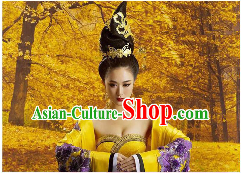 Ancient Chinese Palace Empress Costumes Complete Set, Tang Dynasty Ancient Palace Phoenix Wedding Dress For Women