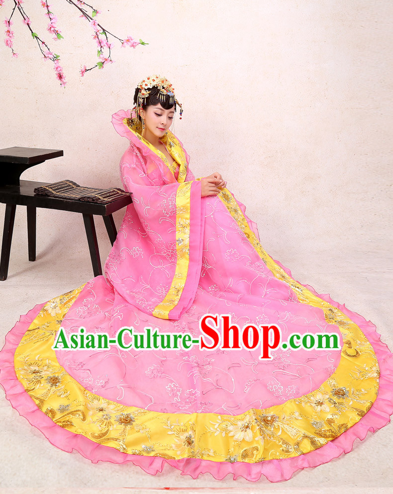 Ancient Chinese Palace Empress Costumes Complete Set, Hanfu, Tang Dynasty Ancient Palace Princess Wedding Dress