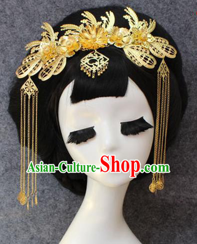 Chinese Ancient Style Hair Jewelry Accessories, Hairpins, Hanfu Xiuhe Suits Wedding Bride Imperial Empress Handmade Phoenix for Women