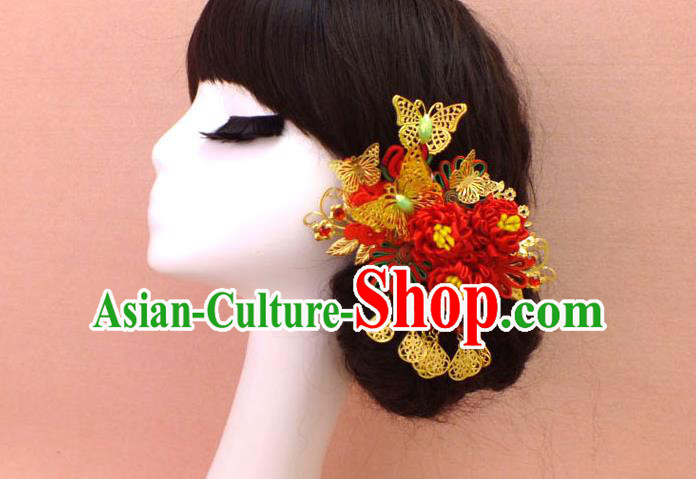 Chinese Ancient Style Hair Jewelry Accessories, Hairpins, Hanfu Xiuhe Suit Wedding Bride Hair Accessories for Women