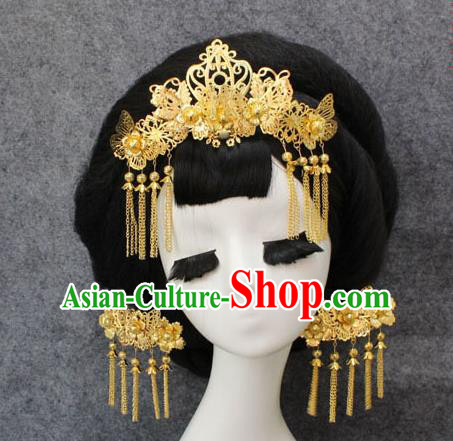 Chinese Ancient Style Hair Jewelry Accessories, Hairpins, Hanfu Xiuhe Suit Wedding Bride Phoenix Coronet, Hair Accessories for Women