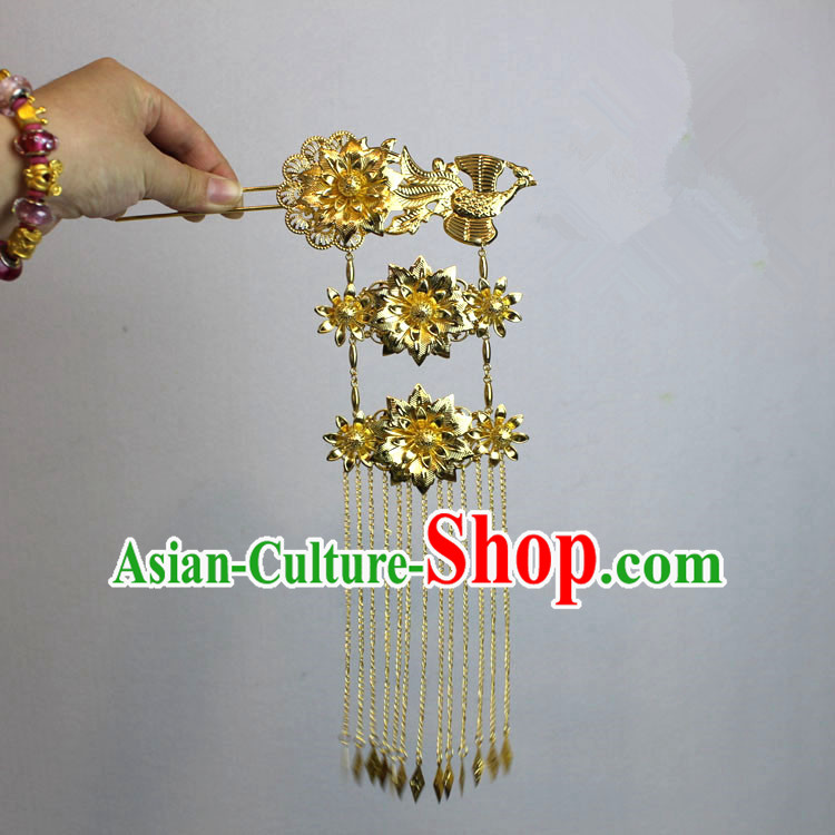 Chinese Ancient Style Hair Jewelry Accessories, Hairpins, Han Dynasty Princess Hanfu Xiuhe Suit Wedding Bride Phoenix Coronet, Hair Accessories for Women