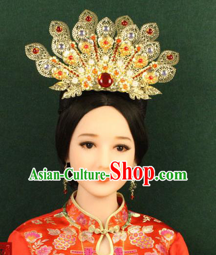 Chinese Ancient Style Hair Jewelry Accessories, Hairpins, Han Dynasty Princess Hanfu Xiuhe Suit Wedding Bride Phoenix Coronet, Hair Accessories for Women