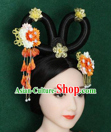 Chinese Ancient Style Hair Jewelry Accessories, Hairpins, Han Dynasty Princess Hanfu Xiuhe Suit Wedding Bride Hair Accessories for Women