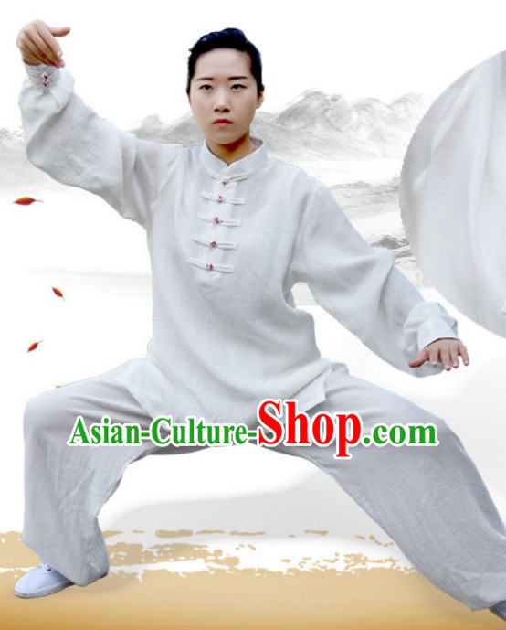 Top Kung Fu Flax Clothing Costume Jacket Martial Arts Clothes Shaolin Uniform Kungfu Uniforms Supplies for Men Women Adults Children