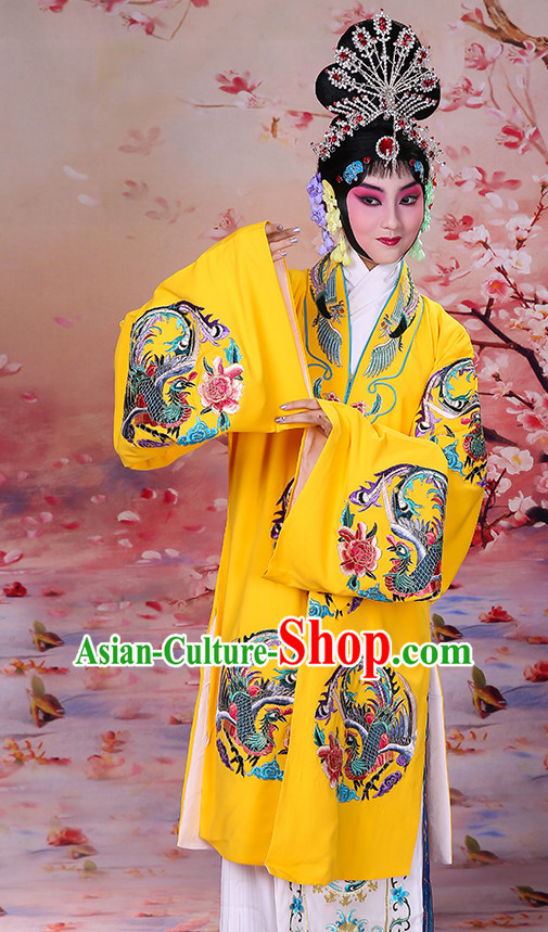 Chinese Classical Opera Hua Dan Queen Empress Princess Embroidered Phoenix Costumes
