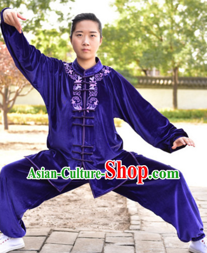 Top Kung Fu Velvet Clothing Mandarin Costume Jacket Martial Arts Clothes Shaolin Uniform Kungfu Uniforms Supplies for Men Women Adults Children