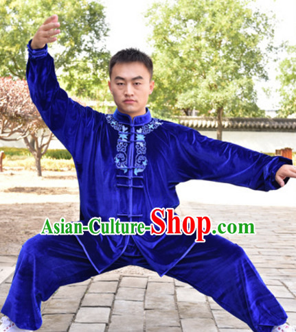 Top Kung Fu Velvet Clothing Mandarin Costume Jacket Martial Arts Clothes Shaolin Uniform Kungfu Uniforms Supplies for Men Women Adults Children