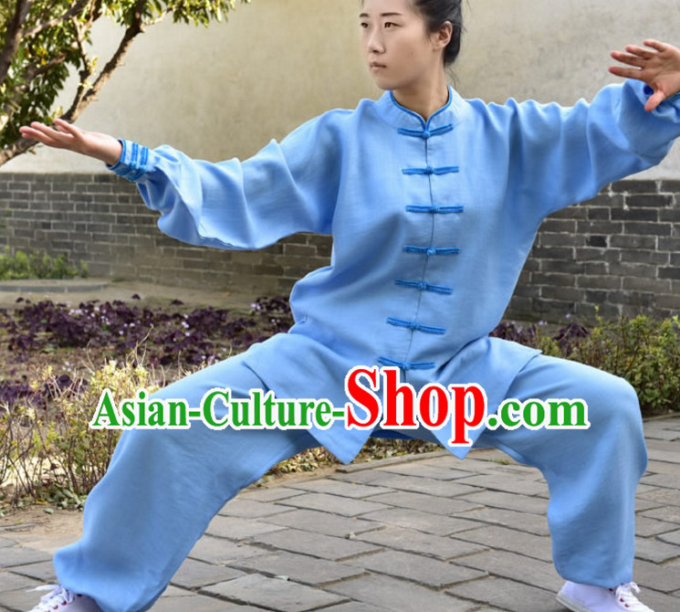 Top Kung Fu Flax Clothing Mandarin Costume Jacket Martial Arts Clothes Shaolin Uniform Kungfu Uniforms Supplies for Men Women Adults Children