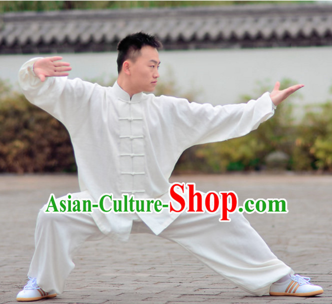 Top Kung Fu Flax Clothing Mandarin Costume Jacket Martial Arts Clothes Shaolin Uniform Kungfu Uniforms Supplies for Women Adults Children