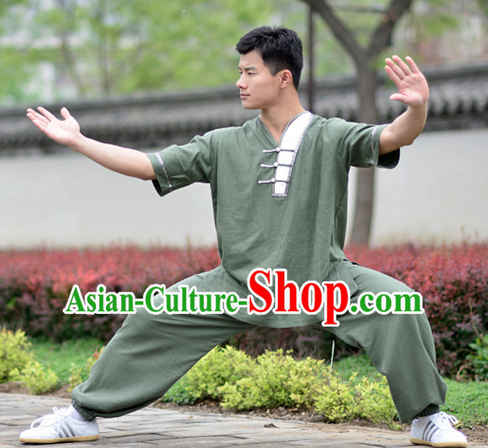 Top Kung Fu Flax Clothing Mandarin Costume Jacket Martial Arts Clothes Shaolin Uniform Kungfu Uniforms Supplies for Women Adults Children