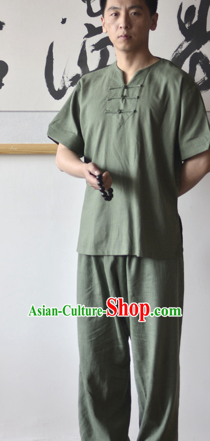 Top Classical Kung Fu Outfit Martial Arts Uniform Kung Fu Training Clothing Gongfu Flax Suits