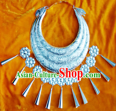 Chinese Princess Miao Tribe Silver Necklace