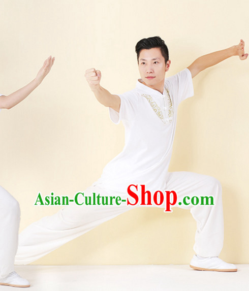 Top Tai Chi Uniforms Kung Fu Costume Martial Arts Kung Fu Training Uniform Gongfu Shaolin Wushu Clothing for Men Women Adults Children