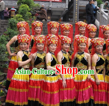 Traditional Chinese Ethnic Dance Costume Complete Set for Children