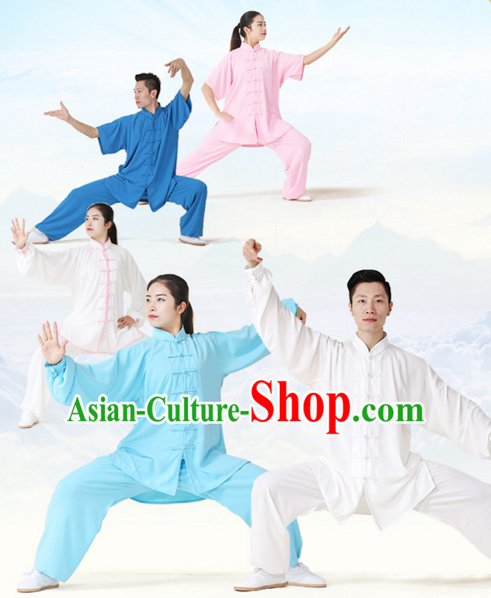 Top Tai Chi Uniforms Kung Fu Costume Martial Arts Kung Fu Training Uniform Gongfu Shaolin Wushu Clothing for Men Women Adults Children