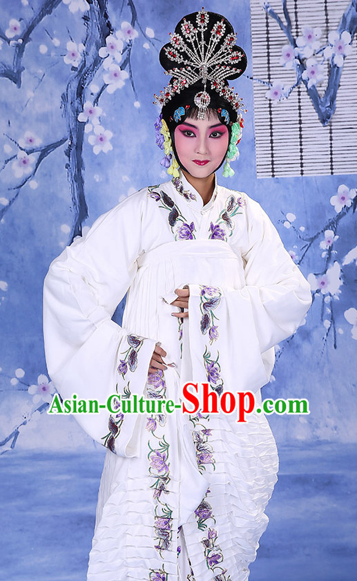 Top Traditional Chinese Beijing Opera Embroidered Hua Dan Long Robe Water Sleeves Costumes