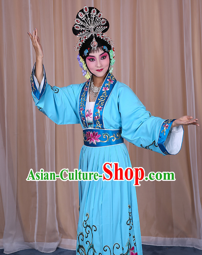 Top Traditional Chinese Beijing Opera Embroidered Hua Dan Long Robe Water Sleeves Costumes