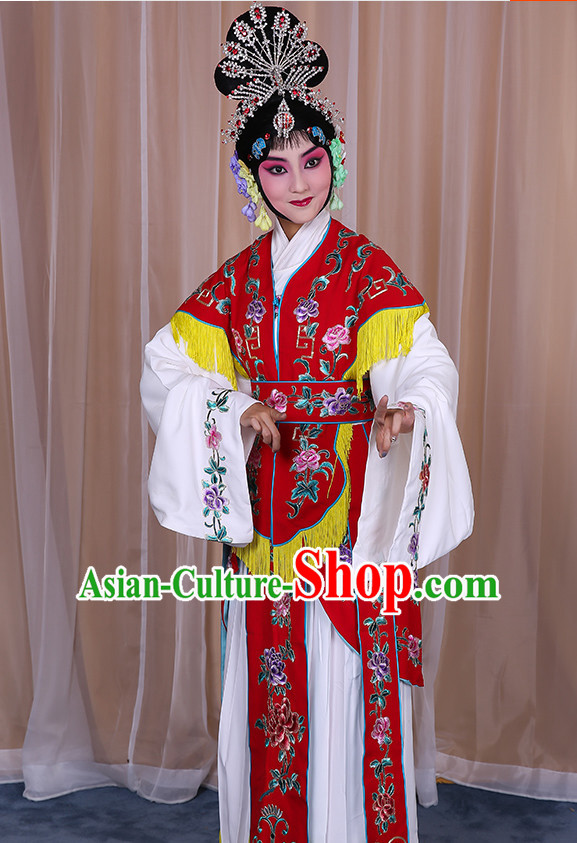 Top Traditional Chinese Beijing Opera Embroidered Hua Dan Long Robe Water Sleeves Costumes