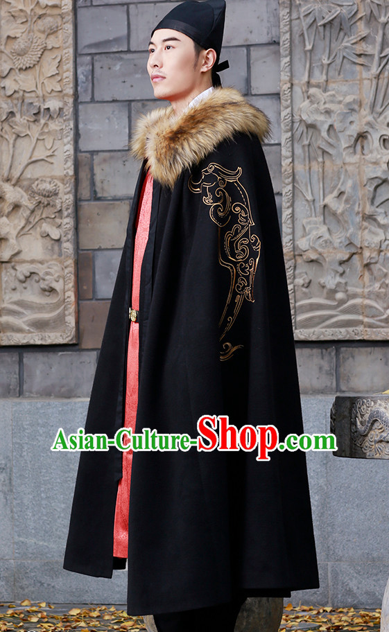 Chinese National Costumes Clothing and Hat Complete Set for Men