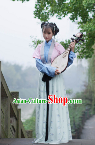 Chinese National Costumes Clothing and Headwear Complete Set for Women