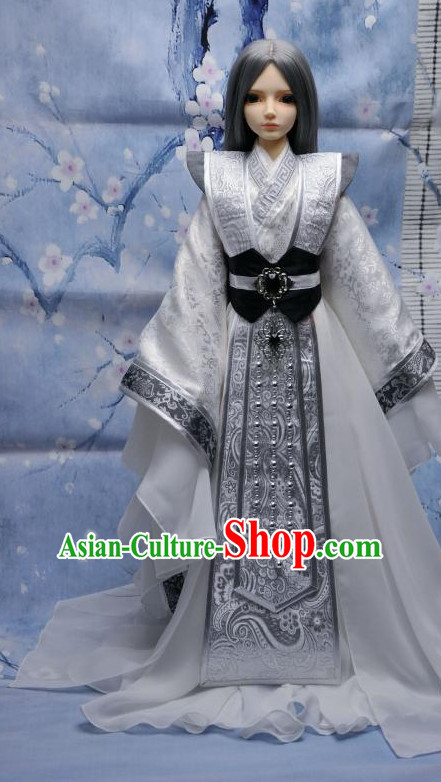 Ancient Chinese Style Dresses Prince Clothing Clothes Han Chinese Costume Hanfu and Hair Jewelry Complete Set for Men Adults Children